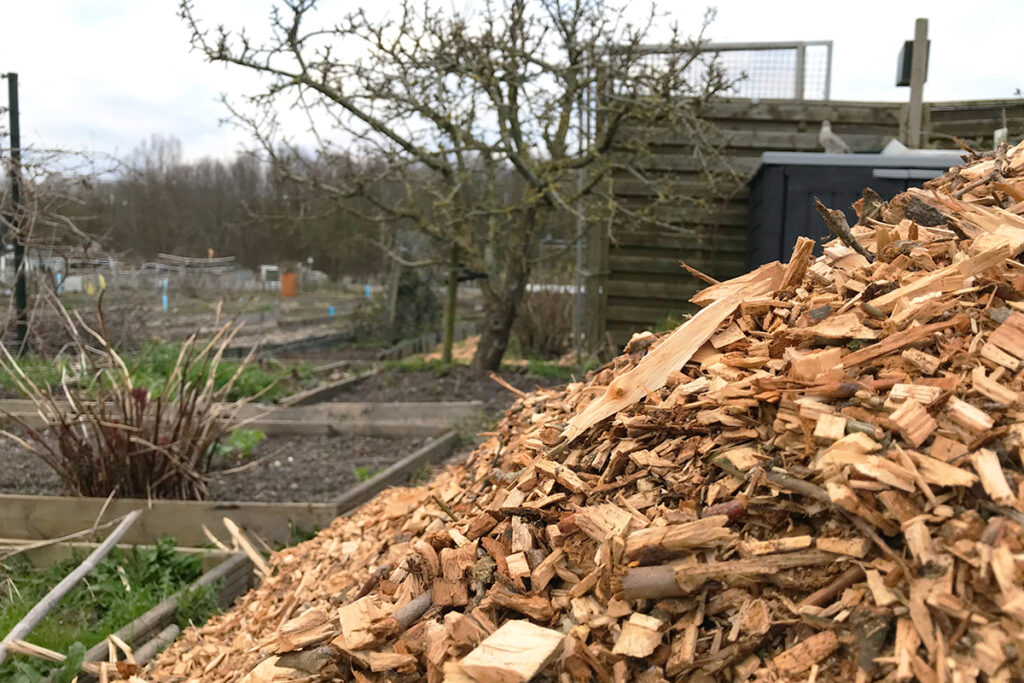Houtsnippers los gestort
