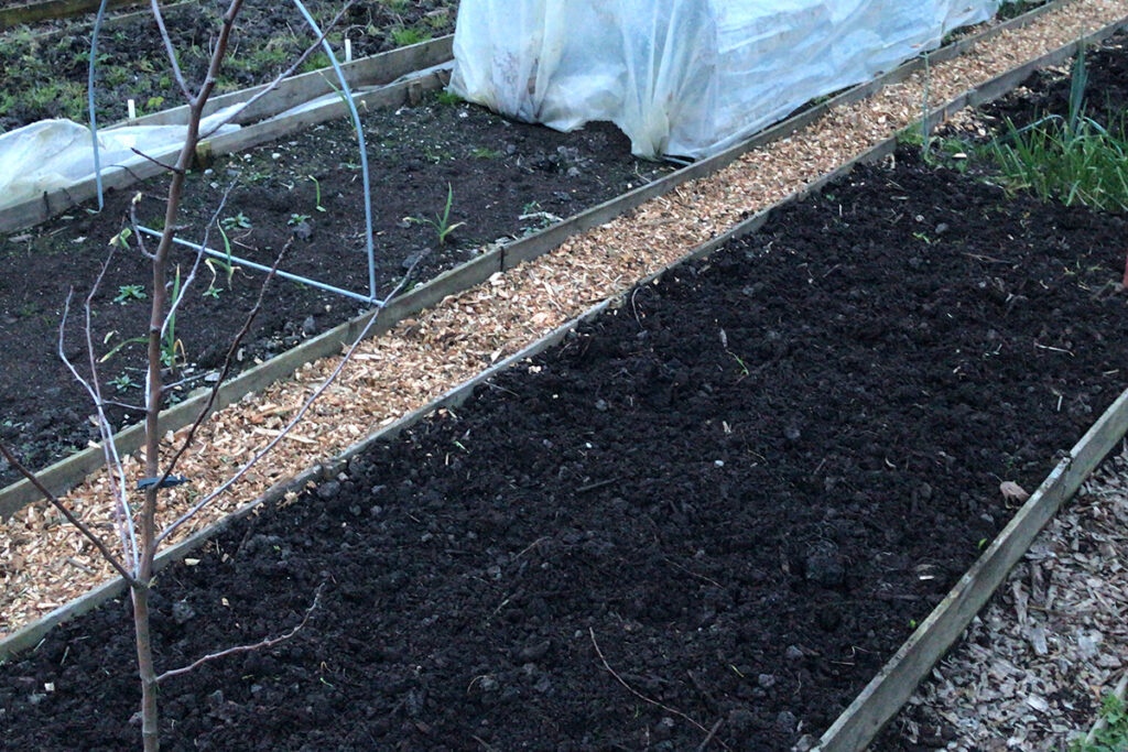 Houtsnippers tuinpad
