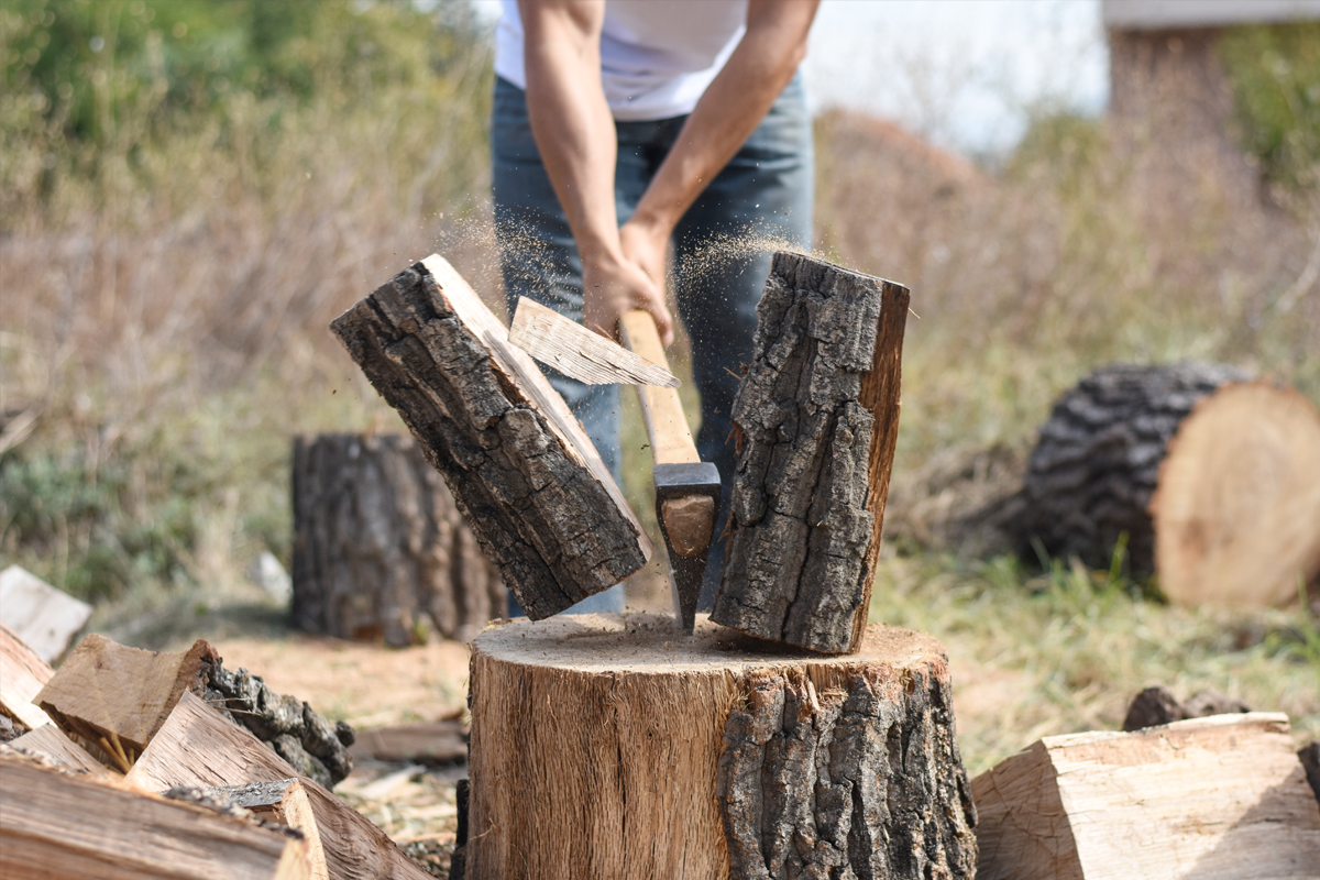 hout kloven nat of droog