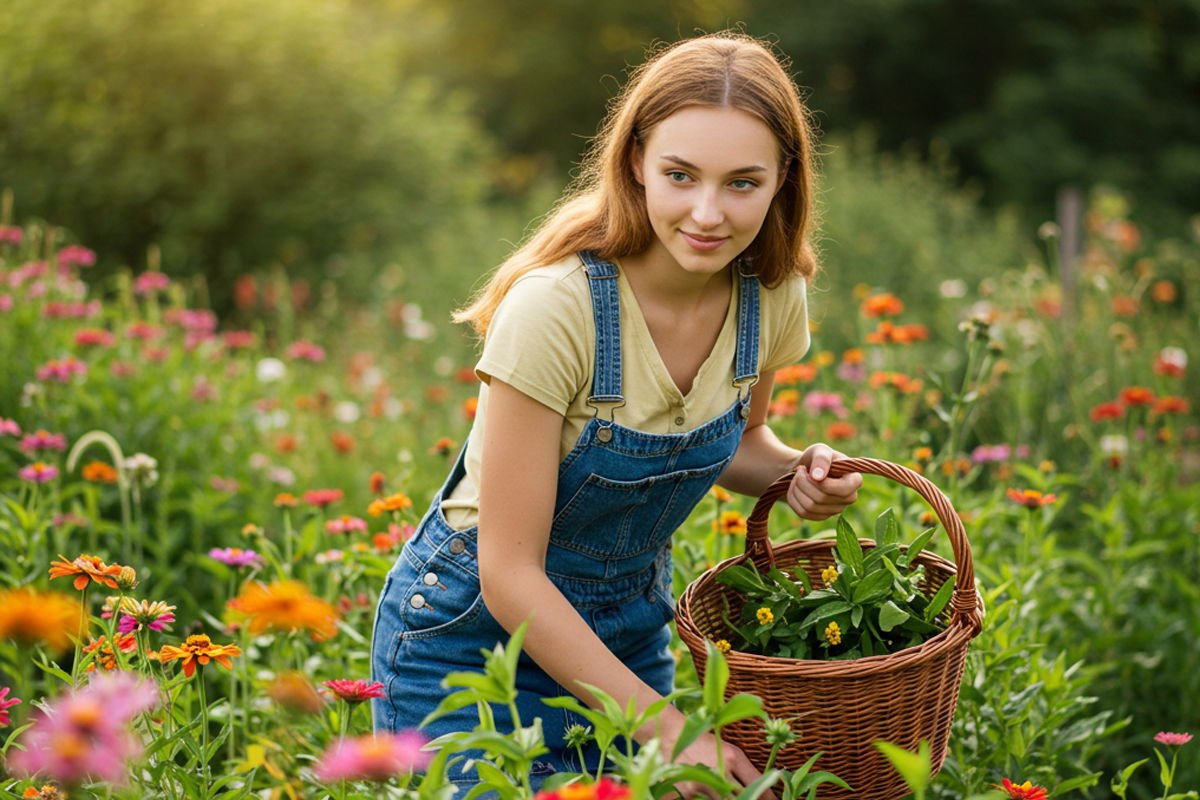 Juli in de pluktuin