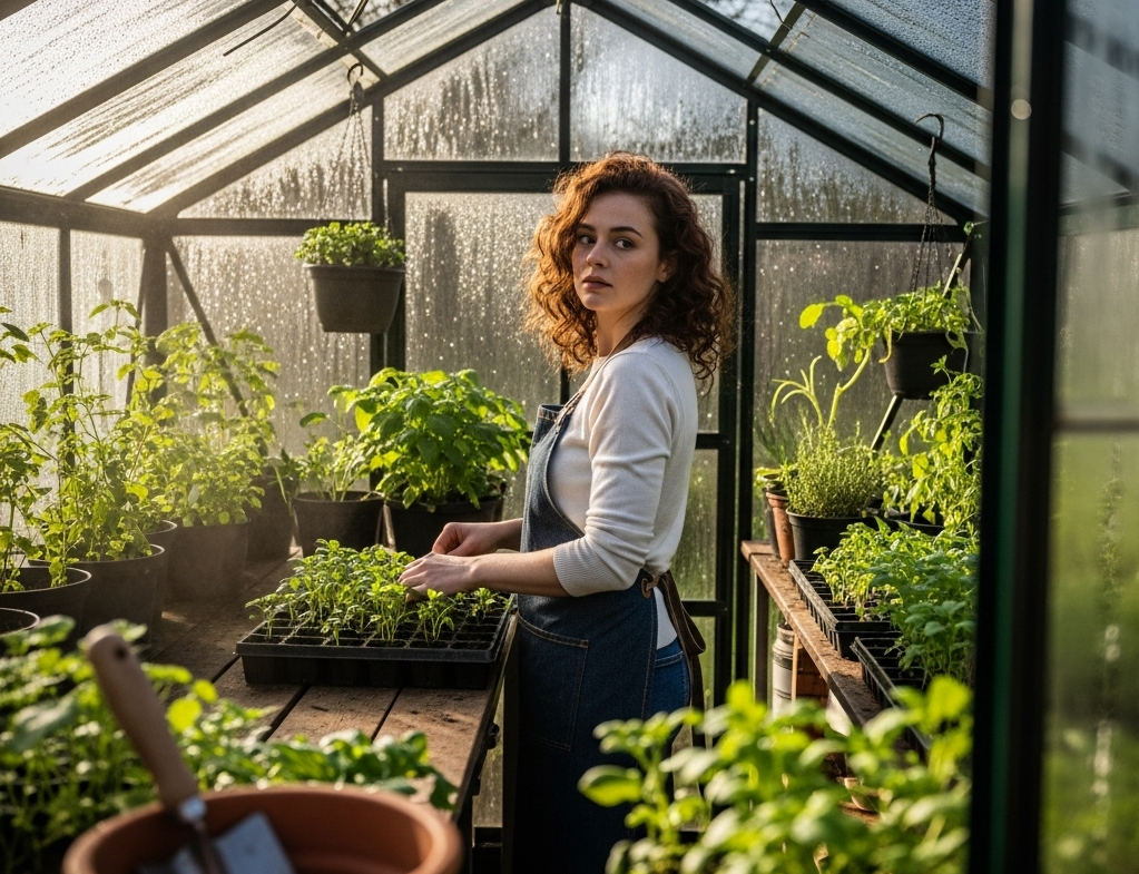 Kleine tuinkas van aluminium